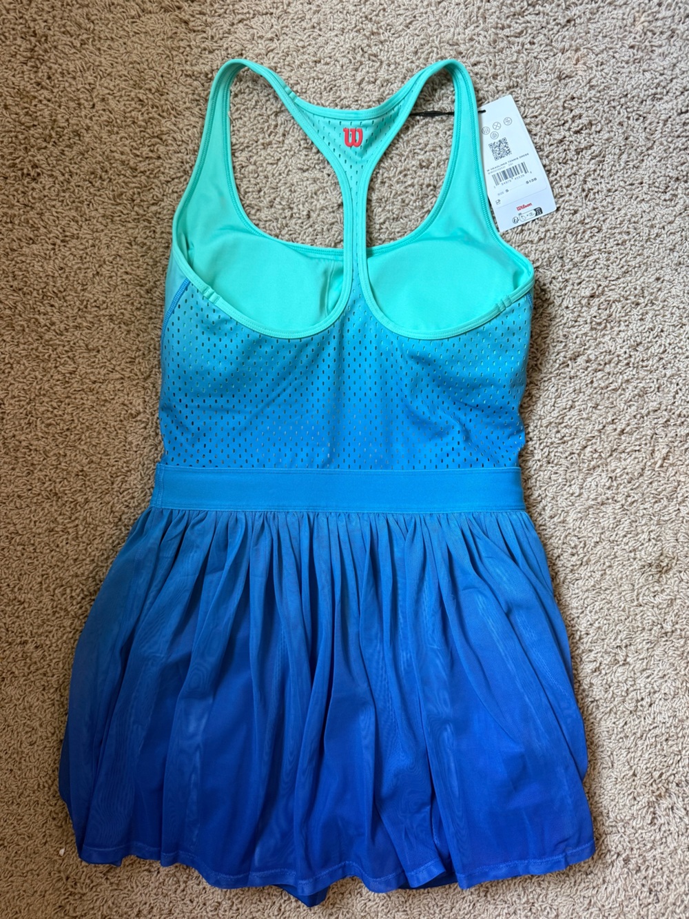 NWT Wilson Tiebreaker Ombre Aqua Tennis Dress - S - Picture 2 of 4